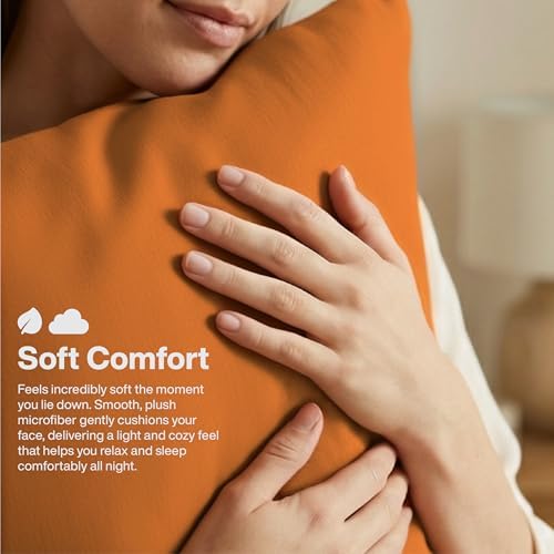 QUEENSBAY Standard Pillow Cases Set of 2, Microfiber Cooling Pillowcases - Image 6