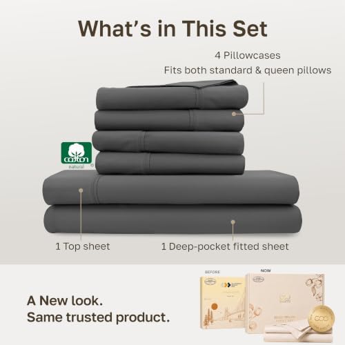 California Design Den Soft 100% Cotton Sateen Queen Bed Sheets - Image 3