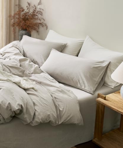 JELLYMONI 100% Washed Cotton Pillowcases, Envelope Closure 2-Pack - Image 3