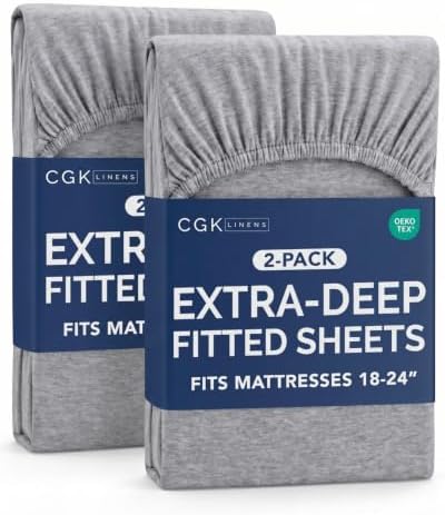 CGK Linens 2 Pack Extra Deep Twin Fitted Sheets by CGKUnlimited