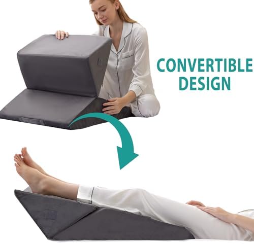 Bedluxe Wedge Pillow for Sleeping, Adjustable 9&12 Inch Foldable Bed Wedge - Image 4