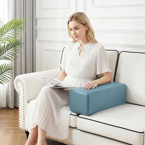 2 Pack Couch Arm Rest Pillow, High Density Foam Armrest Cushion, Removable & - Image 3