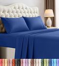 Queen Sheets Set, 4 Pieces 16" Deep Pocket Hotel Luxury Sheets, Royal Blue by UTOPIABEDDING