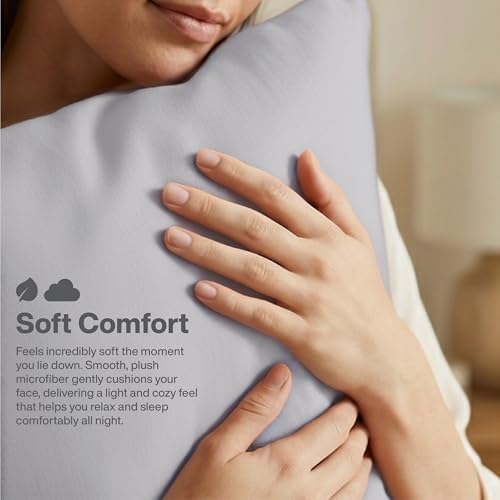 QUEENSBAY King Pillow Cases Set of 2, Microfiber Cooling Pillowcases, Soft - Image 5