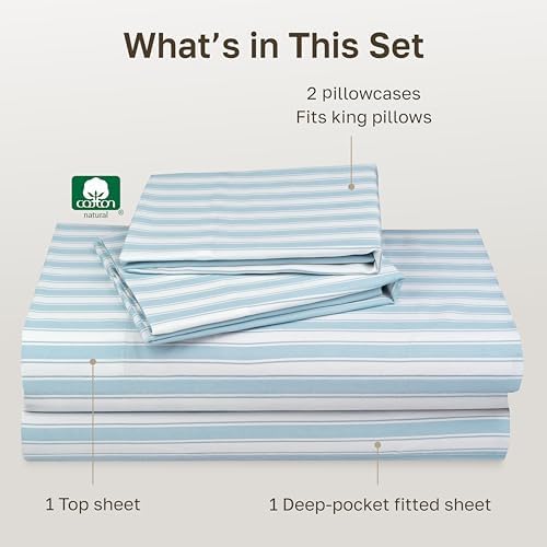California Design Den 100% Cotton Sateen Deep Pocket King Sheet Set - Image 4