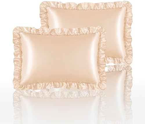 Silky Satin Ruffled Pillow Cases by HommxJF