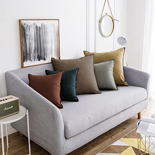 Jeanerlor Pack of 2 24 x 24 Inch Cotton Linen Soft Soild Decorative Square - Image 5