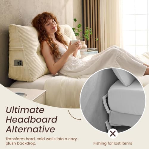 Sasttie Headboard Pillow Queen, Bed Wedge Pillow Headboard - Image 5