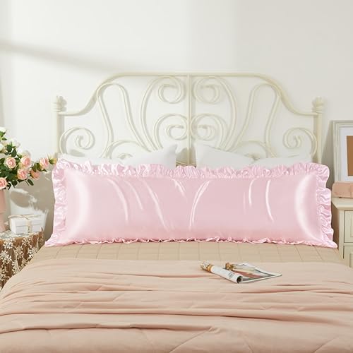 Blush Pink Satin Pillowcases Body Pillow by HommxJF