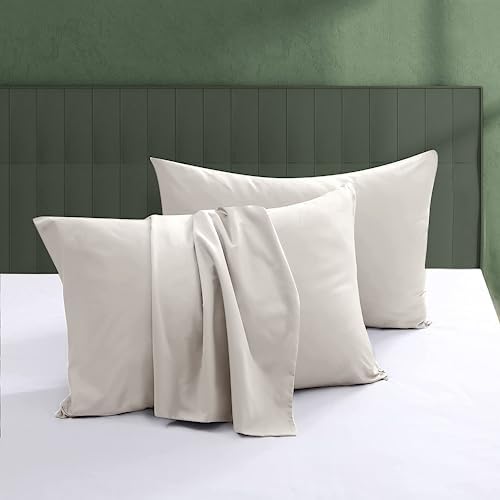 100% Egyptian Cotton Pillow Protectors Set of 2 King Size by ShunjieHome