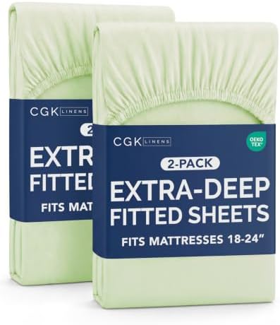 CGK Linens 2 Pack Extra Deep Twin Fitted Sheets by CGKUnlimited