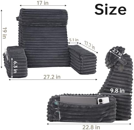 ENITYA 19" Large Back Pillow for Bed Sitting Up - Image 3