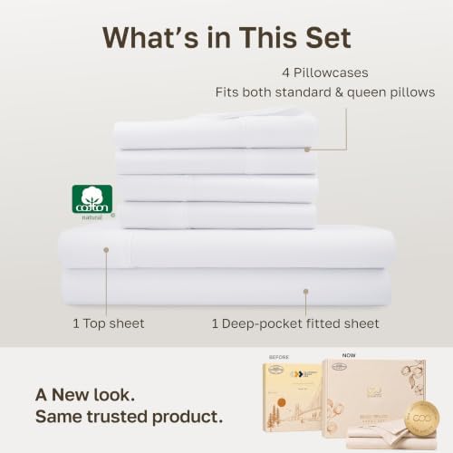 California Design Den 100% Cotton Sateen Queen Bedding Sheets Set - Image 3