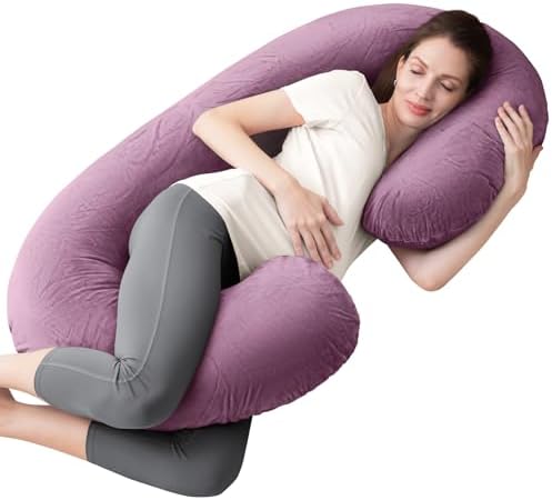 1 MIDDLE ONE Pregnancy Pillow, C Shaped Full Body Pregnant Women Sleeping Pillow by 1MIDDLEONE