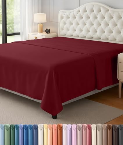 King Size Flat Sheet Only, Ultra Soft & Breathable Hotel Sheets by UTOPIABEDDING