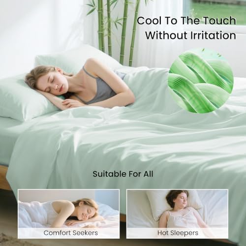 Love's cabin 4 Piece Queen Sheet Set, 100% Rayon Derived from Bamboo, Cooling & - Image 3