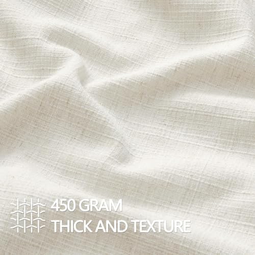 MIULEE Thick Textured Euro Sham Throw Pillow Covers 26x26 in Natural Beige - Image 2