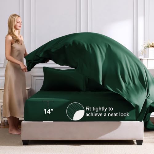 CozyLux Full Comforter Set 82"x86" Emerald Green - Image 5