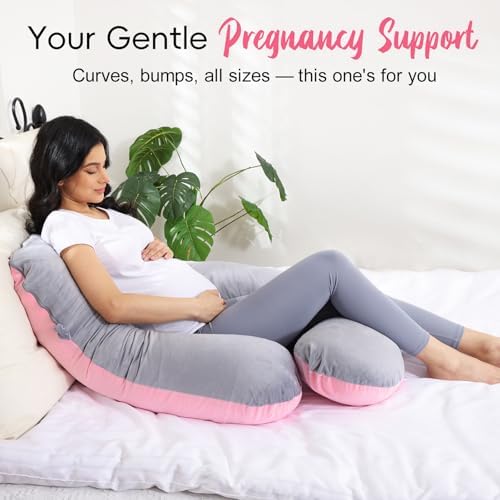 Pregnancy Pillow for Sleeping, Soft 57“ Full Body Maternity Pillow, U Shaped - Image 6