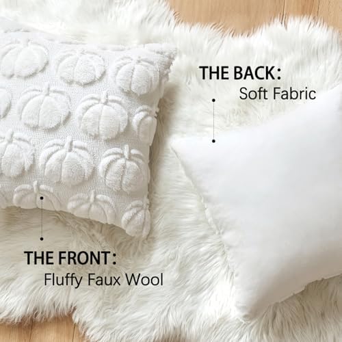 MIULEE Fall Pillow Covers Pumpkin Fall Decor 20x20 Pure White - Image 5
