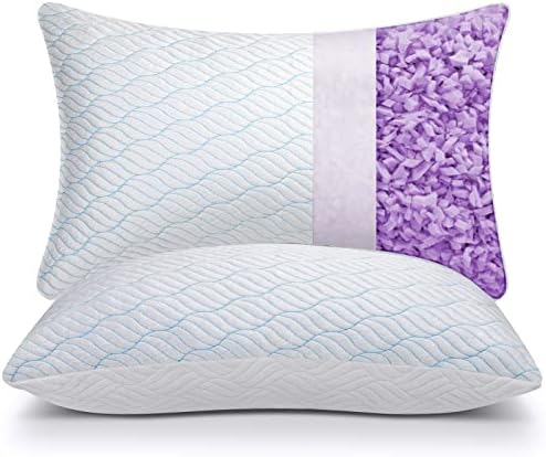 WISHSMILE Cooling Shredded Memory Foam Pillows King Size 2 Pack by WishSmile