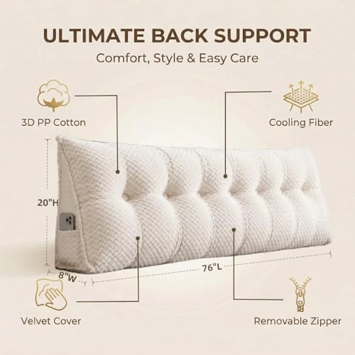 Headboard Pillow King Size, Reading Pillow - Image 2