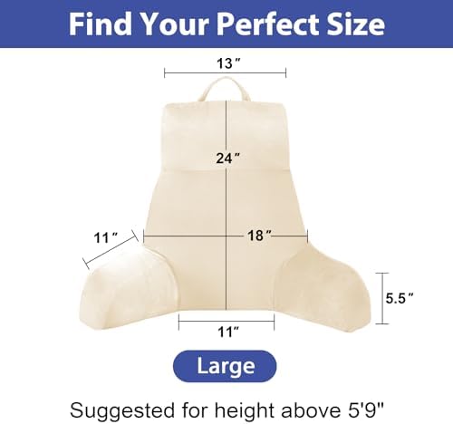 IPYNBAP Back Pillow for Bed Sitting up, Reading Pillow, 24 Inch - Image 2