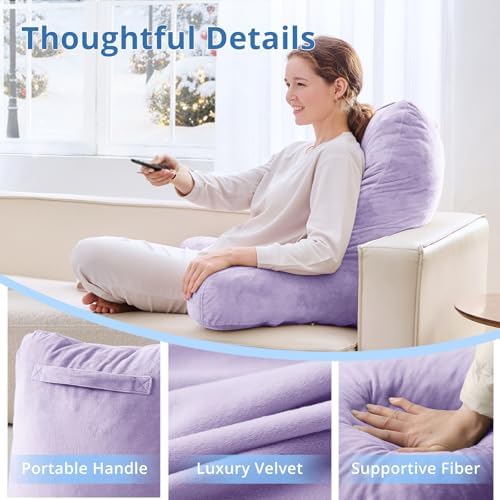 Sasttie Reading Pillow for Bed, Back Pillow for Sitting Up - Image 4