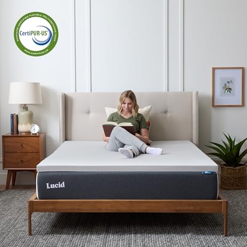 Lucid® 2" Bamboo Charcoal Memory Foam Topper – CertiPUR-US® – Cal King - Image 4