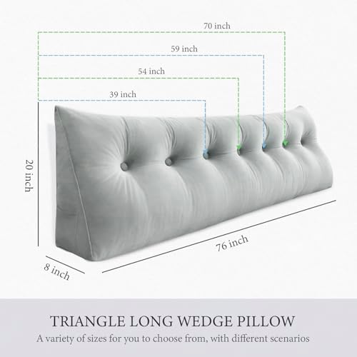 Bed Wedge Headboard Pillow King Bedrest Reading Pillow - Image 4