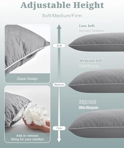 YZ HOME Long Body Pillow for Adults, Firm Body Pillow Shredded Memory Foam - Image 6