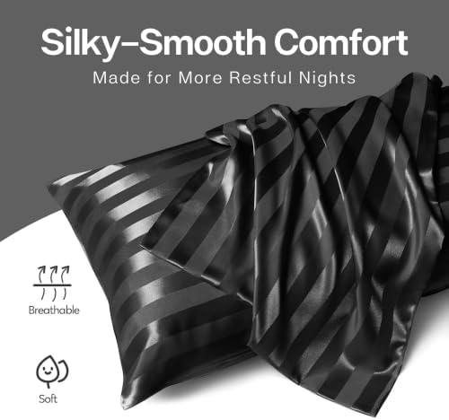 MR&HM Satin Pillowcase 2 Pack, Queen Size 20"x30" - Image 3