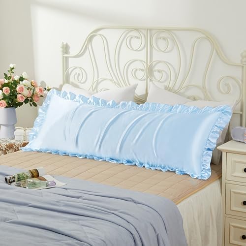 Light Blue Satin Pillowcases Body Pillow - Image 2