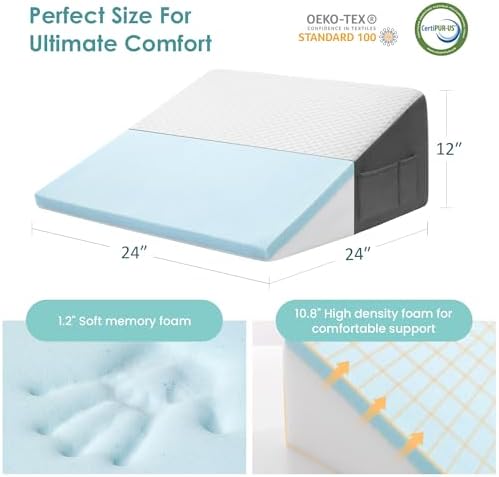 Cozymaker 12-inch Bed Wedge Pillow - Image 2