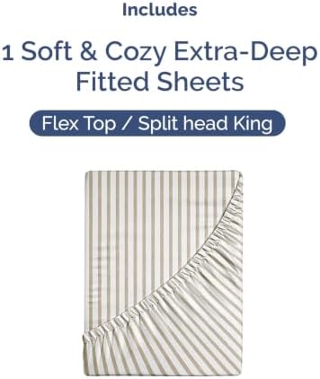 CGK Linens Extra Deep Flex Top Split Head King Fitted Sheet - Image 4