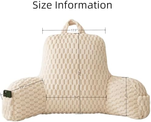 Fluffy Reading Pillow for Sitting in Bed, Large Backrest Bed Pillow - Image 2