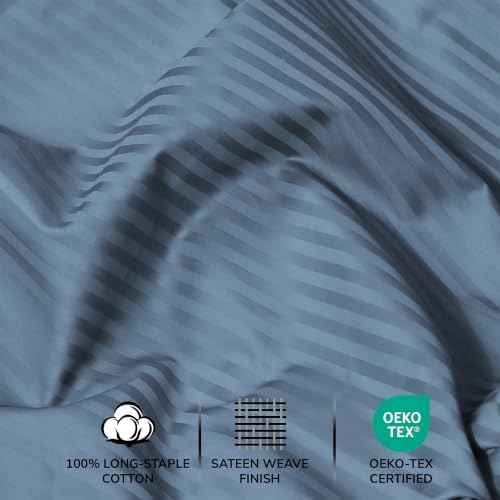 Feather & Stitch 100% Cotton Sateen 500 TC Queen Size Bed Sheet Set - Image 5