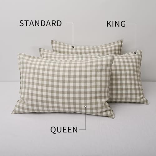 CHUFFED 100% French Linen Pillow Cases King Size Set of 2, Stone Washed Flax - Image 5