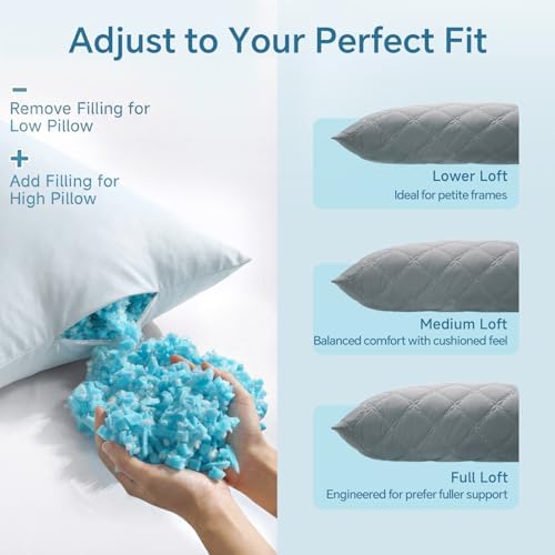 BEDELITE Cooling Body Pillow, Memory Foam Filled, Light Grey, 20x54 Inches - Image 6