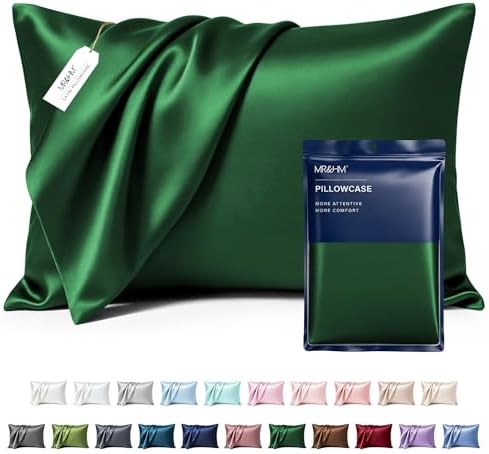 MR&HM Satin Pillowcase 2 Pack, King Size 20"x40", Dark Green by MRHM