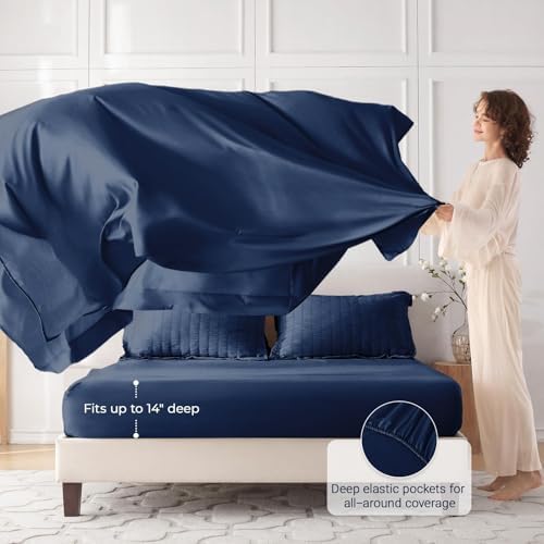 MUXHOMO 7 Pieces California King Comforter Set, Seersucker Bed in a Bag Cal - Image 3