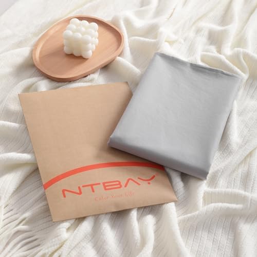NTBAY Cotton Queen Pillowcases, Light Grey - Image 4