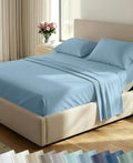 California Design Den 100% Cotton Sateen Split King Sheets, Sky Blue by CaliforniaDesignDen