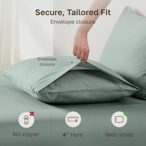 California Design Den 100% Organic Cotton 2-Pack Queen Pillowcases - Image 4