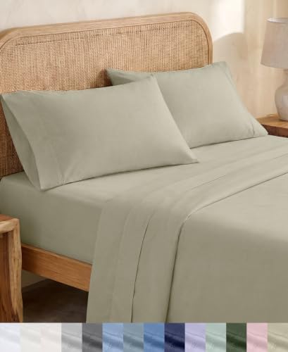 California Design Den 100% Organic Cotton King Size Bedsheets, Soft Taupe by CaliforniaDesignDen