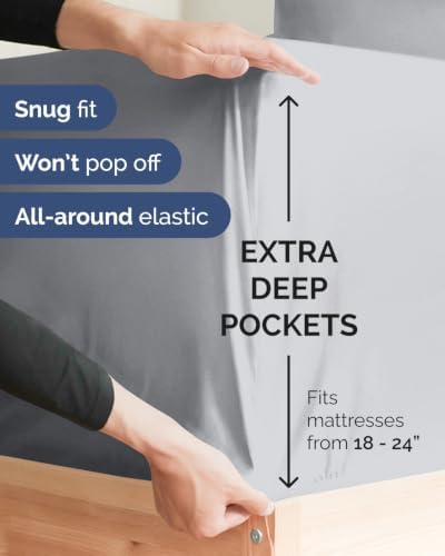 CGK Linens 2 Pack Extra Deep Twin Fitted Sheets - Image 2