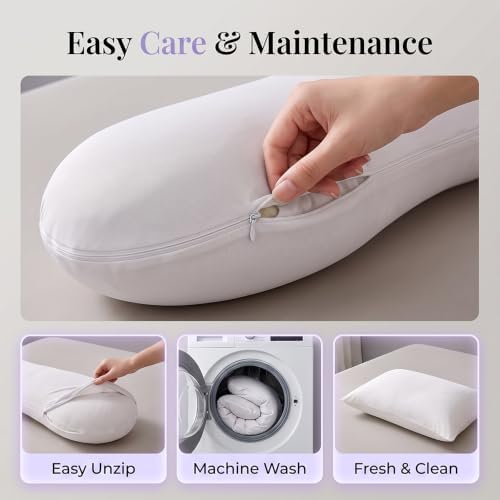 Pea Pod Body Pillow for Side Sleepers, S-Shaped Body Align Cooling Pillow - Image 6