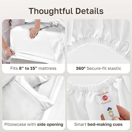 California Design Den 100% Cotton Sateen 3 Pcs Twin XL Bed Sheets Set - Image 5