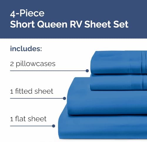 Short Queen Size 4 Piece Bed Sheet Set - Image 2