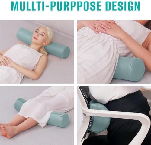 2 Pack Neck Roll Pillow, High-Density Foam Cylinder Bolster Pillow - Image 6